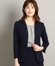 美品✨ クードシャンス ノーカラー スカート スーツ セットアップ 近年モデル クードシャンス COUP DE CHANCE 【洗える／日本製／裏なし