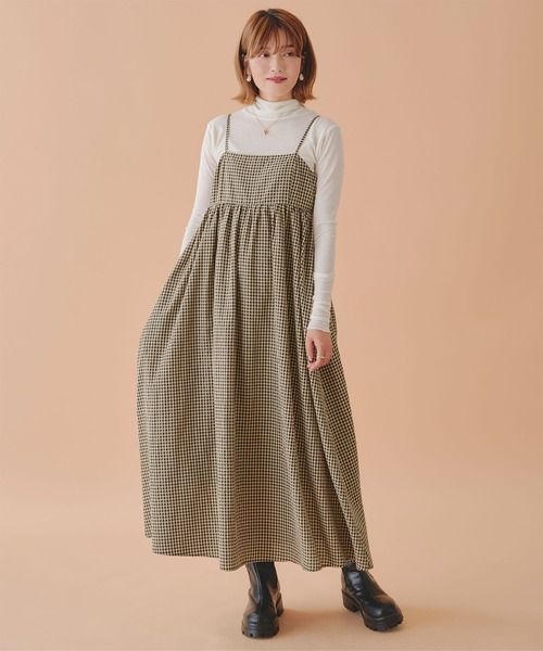 新品タグ付RIVEDROITEキャミソールワンピース定価18700円 titivate（ティティベイト） ワンピース チェックボリューム