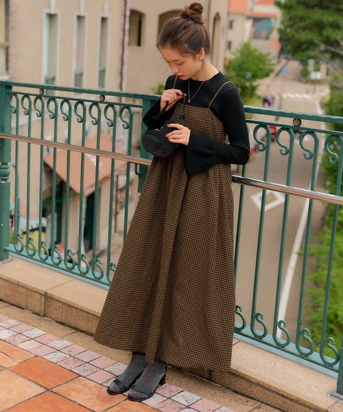 titivate（ティティベイト） ワンピース チェックボリューム