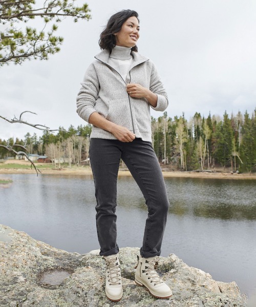 カーディガン ヘリテージ・マールド・フリース、ジップ・カーディガン 米国フィット・プチ レディース L.L.Bean カーディガン ヘリテージ・マールド・フリース、ジップ