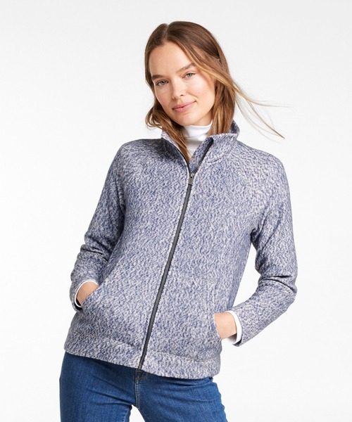 カーディガン ヘリテージ・マールド・フリース、ジップ・カーディガン 米国フィット・プチ レディース L.L.Bean カーディガン ヘリテージ・マールド・フリース、ジップ