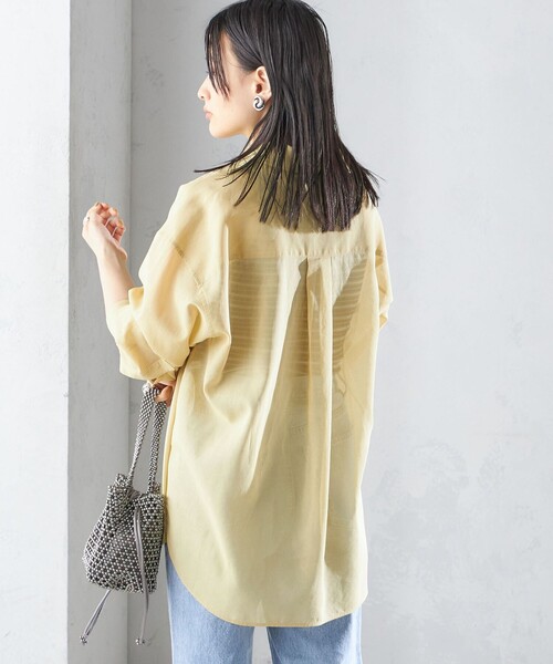 ブラウス シャツ 切替シアーポケットシャツ レディース quaranciel ブラウス シャツ quaranciel:「洗濯機可能」シアー