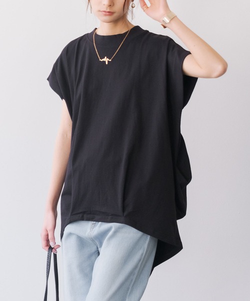 and it_（アンドイット） tシャツ バックタック二の腕カバーコットンT