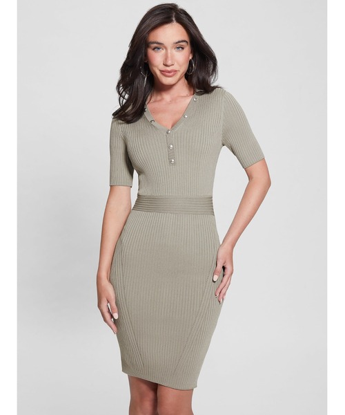 【GUESS】レディース ポロ 半袖 セーター ワンピース GUESS ワンピース Destiny Sweater Polo Dress : ZOZOTOWN Yahoo