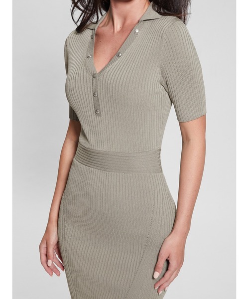【GUESS】レディース ポロ 半袖 セーター ワンピース GUESS ワンピース Destiny Sweater Polo Dress : ZOZOTOWN Yahoo