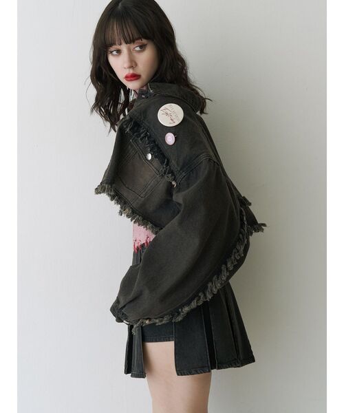 jouetie（ジュエティ） デニムスカート ラッププリーツデニムスカパン