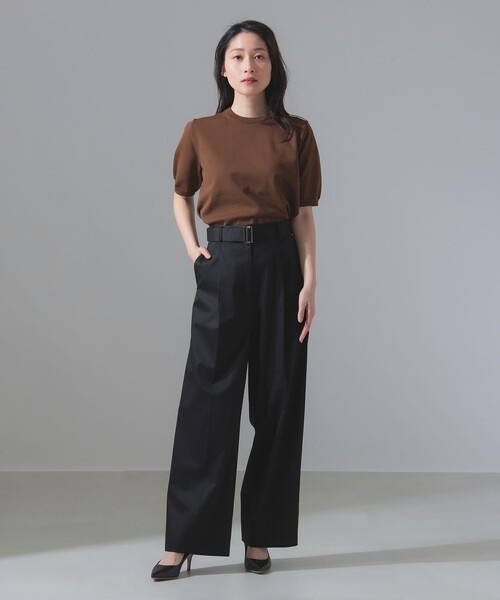 ニット セーター SLOANE / 別注 14ゲージ 天竺 ハーフスリーブ クルーネック ニット 「手洗い可」 レディース SLOANE ニット セーター / 別注 14ゲージ 天竺 ハーフスリーブ