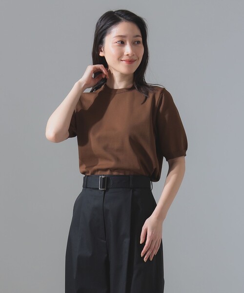 SLOANE 半袖ニット　ブラック　短丈 ミモレ別注】スローン 半袖黒ニット【数量限定】 | mi-mollet STORE
