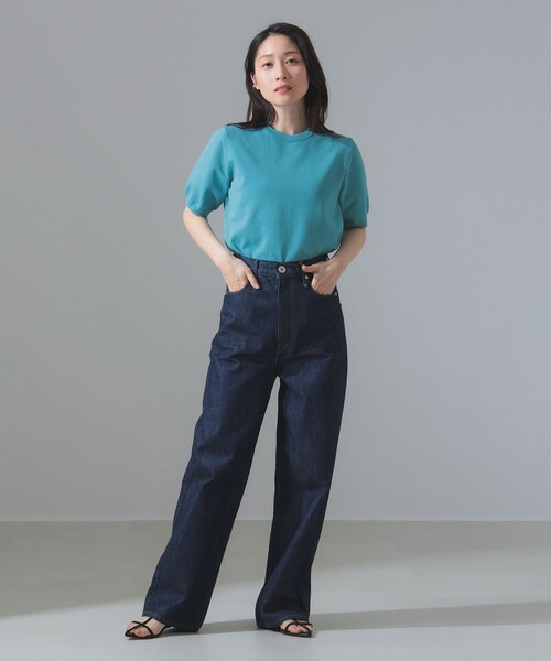 スローン 半袖ニット 美品 セール】【SLOANE/スローン】12Gワイドリブ バイカラー半袖