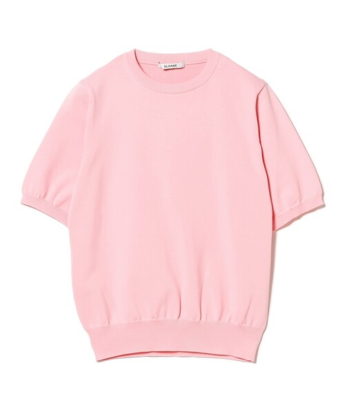 SLOANE ノースリーブニット ピンク VERMEIL par iena ニット 【SLOANE/スローン】別注18Gワイドリブ