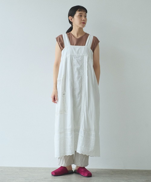 yuni ジャンパースカート カットワーク刺繍 ジャンパースカート