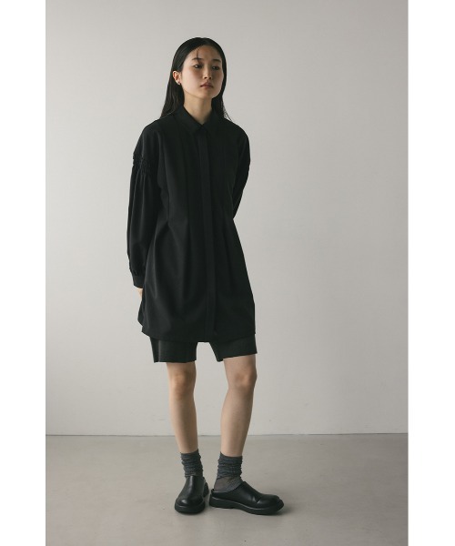 STYLEMIXER ショルダーシャーリングオールインワン 黒 S ショルダーシャーリングオールインワン｜スタイルミキサーの通販