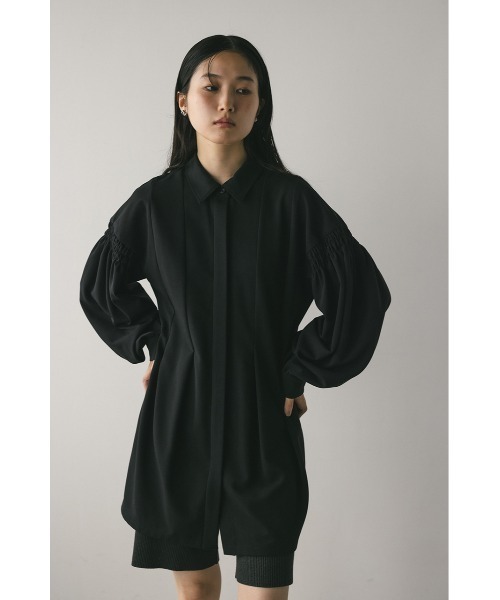 STYLEMIXER ショルダーシャーリングオールインワン 黒 S ショルダーシャーリングオールインワン｜スタイルミキサーの通販