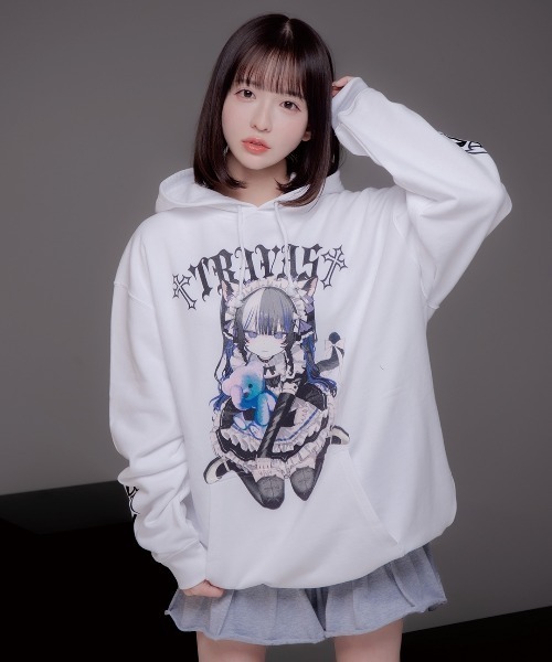 TRAVAS TOKYO パーカー × 適当緑 コラボプリントパーカー