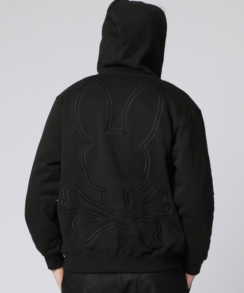 ◯Psycho Bunny  パーカー Psycho Bunny パーカー ビッグシルエットロゴ ジップパーカ