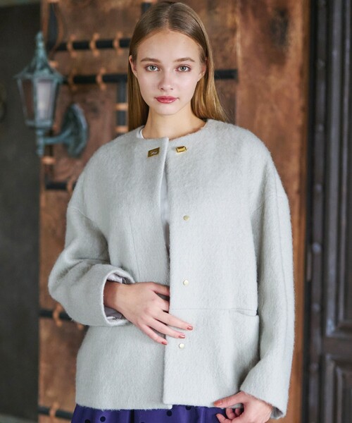 DRESSTERIOR（ドレステリア） ノーカラージャケット 36 ライトグレー