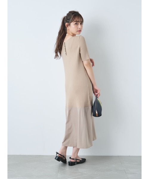 美品！コヒナ　COHINA ドッキングナローワンピース ブラック　2way ドッキングタックスカートワンピース-short & regular| 小柄・低