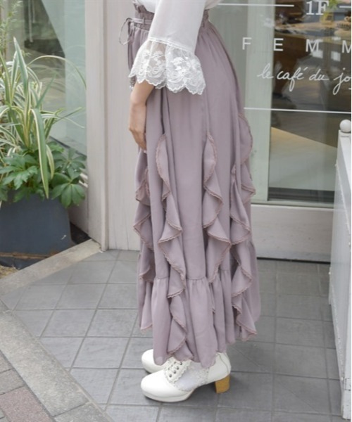 axes femme（アクシーズ ファム） スカート シフォン×ラッフルフリル