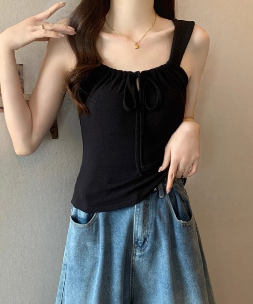 リボンタンクトップ U by SPICK&SPAN｜ショルダーリボンタンクトップ | Rakuten