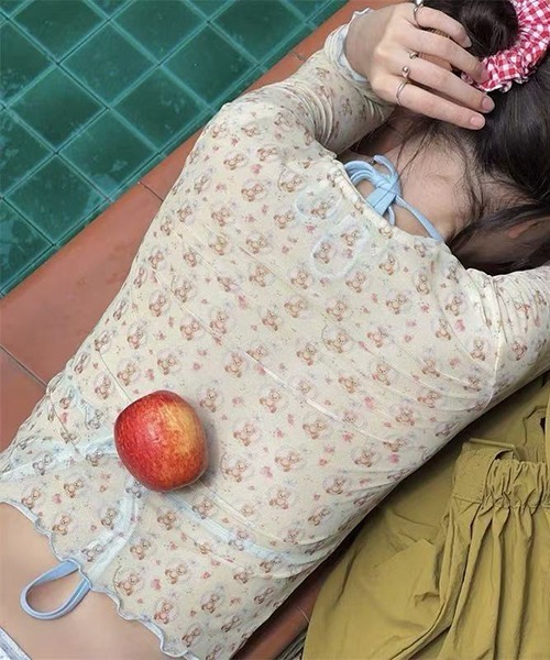 gossip!ロサンゼルス 水着 Y2K 体型カバー リボンビキニ シースルー