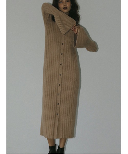 「AMAIL」 ニットカーディガン FREE レッド レディース_画像6