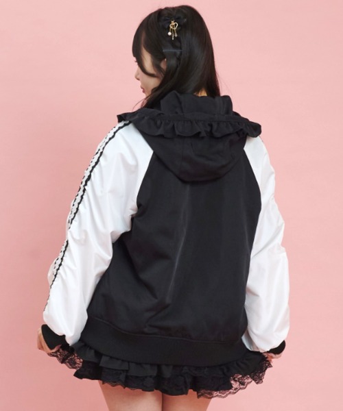 Secret Honey ブルゾン アウター 取り外しフード付きスカジャン