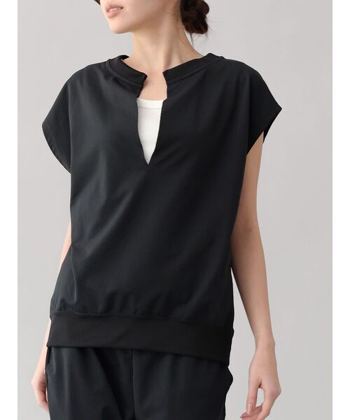 tシャツ 「ストレッチ」裏毛スリットネックプルオーバー レディース YORT tシャツ 「ストレッチ」裏毛スリットネックプルオーバー