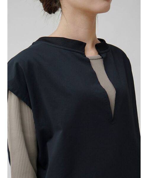tシャツ 「ストレッチ」裏毛スリットネックプルオーバー レディース YORT tシャツ 「ストレッチ」裏毛スリットネックプルオーバー