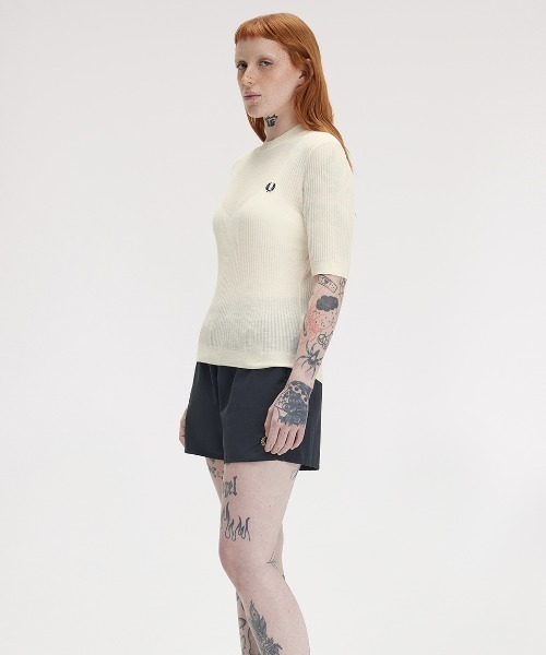 FRED PERRY（フレッドペリー） tシャツ Sheer Knit High Neck Top