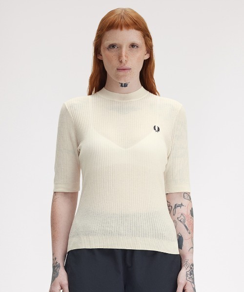 FRED PERRY（フレッドペリー） tシャツ Sheer Knit High Neck Top