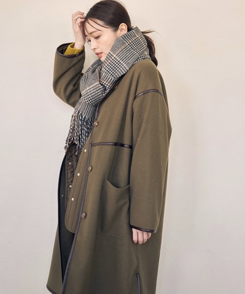 「ikka」 ノーカラーコート L グレー系その他 レディース_画像2