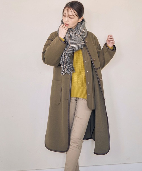 「ikka」 ノーカラーコート L グレー系その他 レディース_画像3