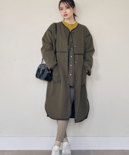 「ikka」 ノーカラーコート L グレー系その他 レディース_画像7