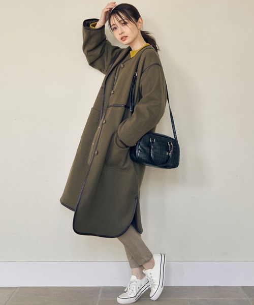 「ikka」 ノーカラーコート L グレー系その他 レディース_画像8