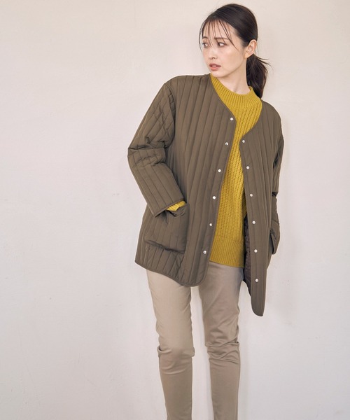 「ikka」 ノーカラーコート L グレー系その他 レディース_画像9