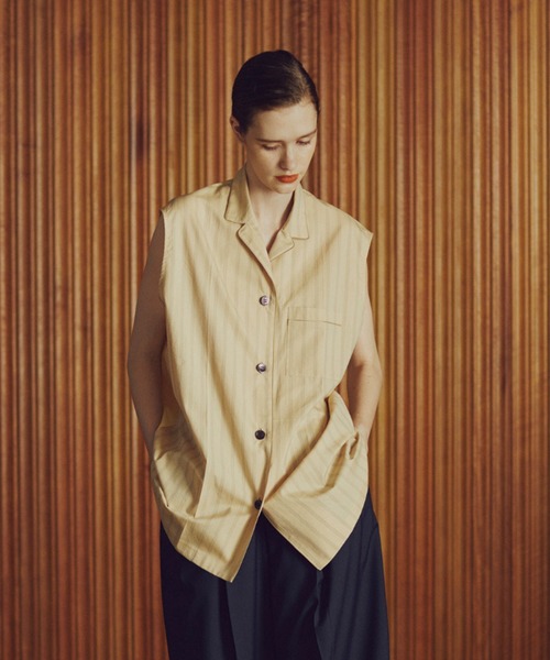 ブラウス シャツ バックタフタスリーブレスシャツ / Back Taffeta  Sleeveless Shirt レディース IRENE ブラウス シャツ バックタフタスリーブレスシャツ / Back