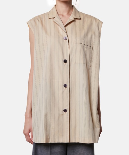 ブラウス シャツ バックタフタスリーブレスシャツ / Back Taffeta  Sleeveless Shirt レディース IRENE ブラウス シャツ バックタフタスリーブレスシャツ / Back