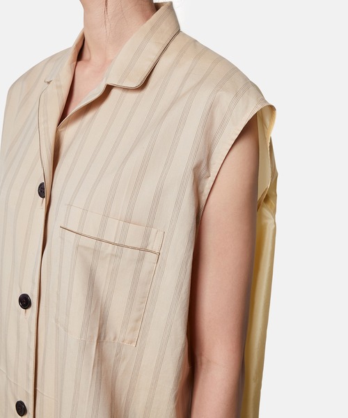 ブラウス シャツ バックタフタスリーブレスシャツ / Back Taffeta  Sleeveless Shirt レディース IRENE ブラウス シャツ バックタフタスリーブレスシャツ / Back
