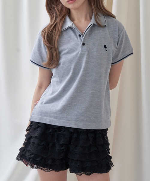 Ray Cassin（レイカズン） ポロシャツ ポロ 配色胸刺繍ポロ レディース