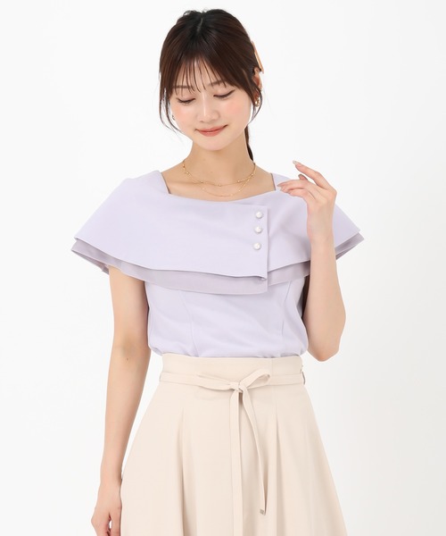 MISCH MASCH（ミッシュマッシュ） ブラウス シャツ アシメケープパール