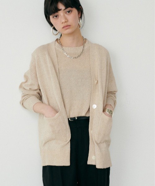 LARUTA カーディガン 「LARUTA」綿麻シアーニットカーデ