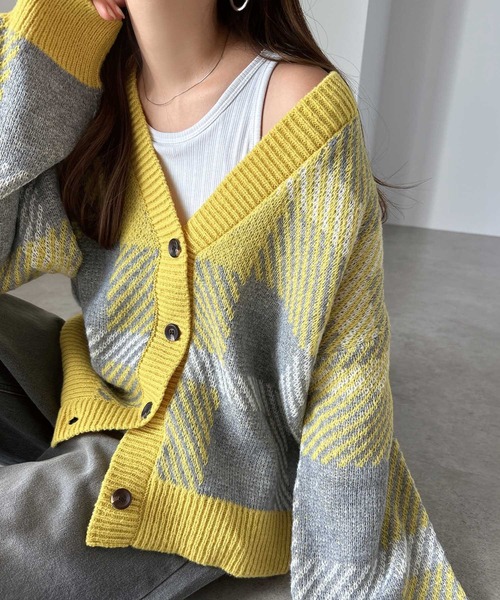 「andme」 「alma design」ニットカーディガン M ベージュ レディース_画像7