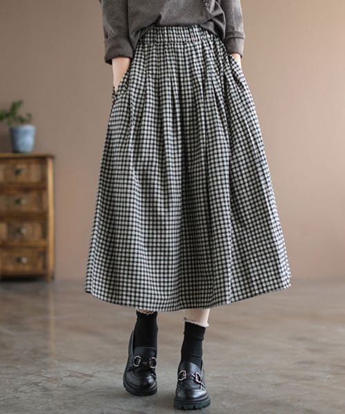 【美品】ウエストゴム チェック柄スカート ギャルソン Sally Lunn スカート ウエストゴムチェック柄スカート : ZOZOTOWN