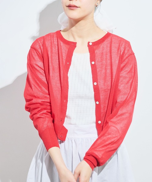 fig London raw cardigan サックス fig London（フィグロンドン） カーディガン raw cardigan レディース