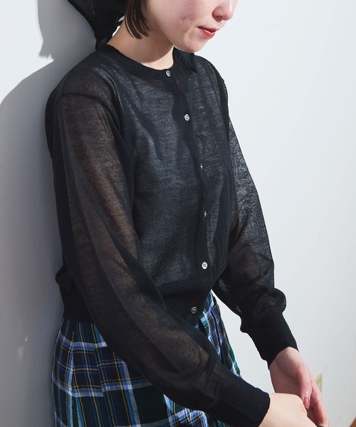 fig London raw cardigan サックス fig London raw cardigan サックス