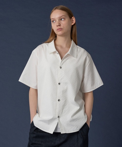 MOVB ジャストフィット セミレギュラーカラーシャツ White 46 Super Sapphire Cotton Jersey ジャストフィット セミレギュラー