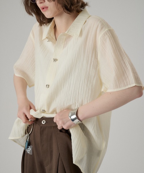 シャツ SILVER BUTTON REGULAR COLLAR SHIRT / シルバーボタンレギュラーカラーシャツ メンズ レディースの画像