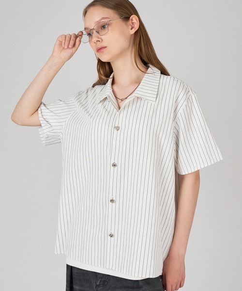 ☆新品【BALLY】 高級ラメシルバー長袖シャツ 42号¥54000 イタリア製 ワイシャツ ストライプ ブルー LANVIN| CHOYA SHIRT（チョーヤ