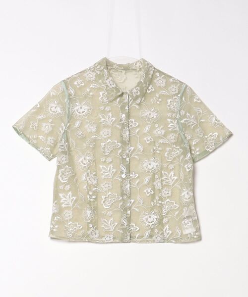 「LILY BROWN」 半袖シャツ ONE SIZE グリーン レディース