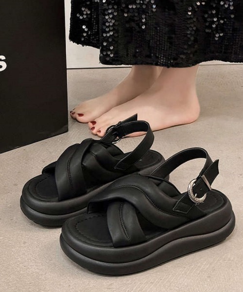BROADCAST 厚底クロスベルトサンダル 8 STEVE MADDEN(スティーブ・マデン)｜BROADCAST 厚底クロスベルト